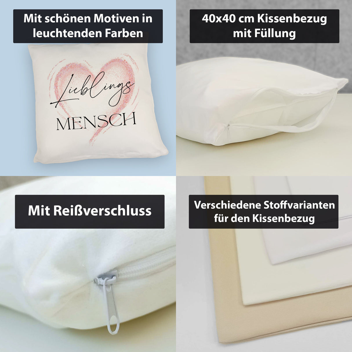 Lieblingsmensch Kissen in rosa