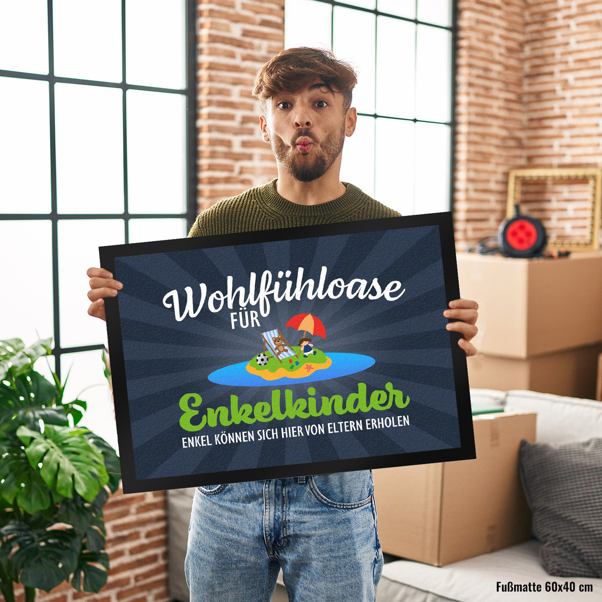 Wohlfühloase für Enkelkinder Fußmatte in 35x50 cm können sich von Eltern erholen
