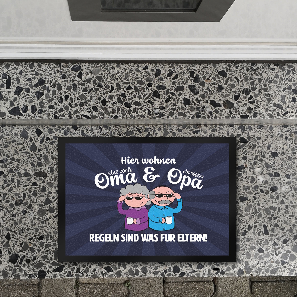 Coole Großeltern Fußmatte in 35x50 cm mit Spruch Regeln sind was für Eltern