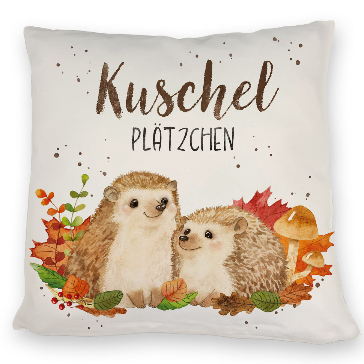Igel Kissen mit Spruch Kuschelplätzchen