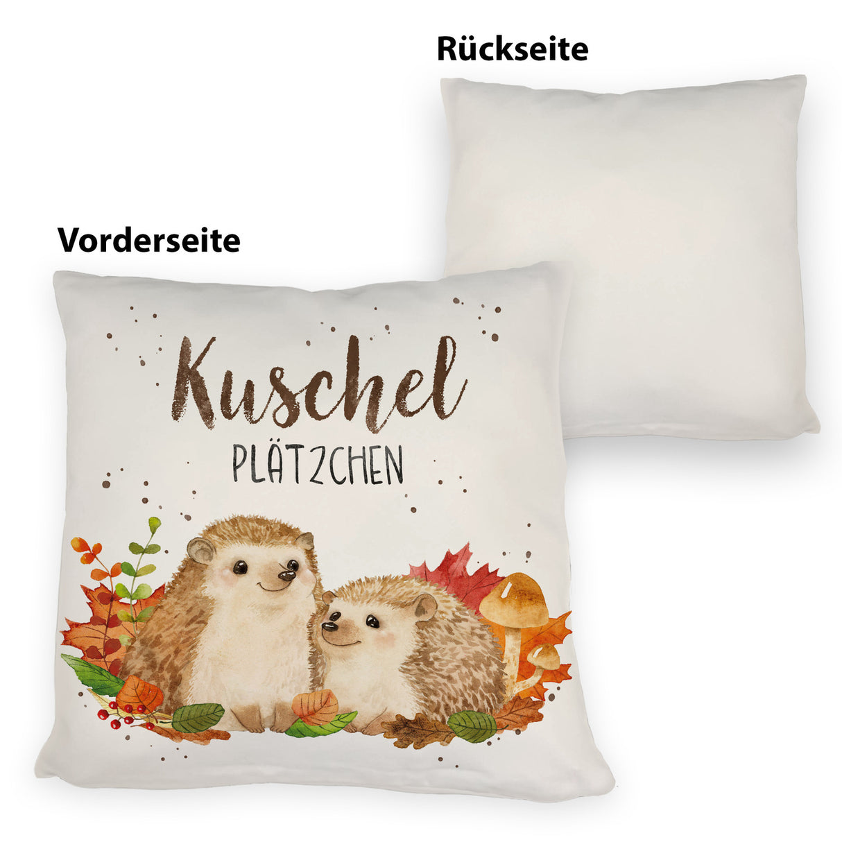 Igel Kissen mit Spruch Kuschelplätzchen
