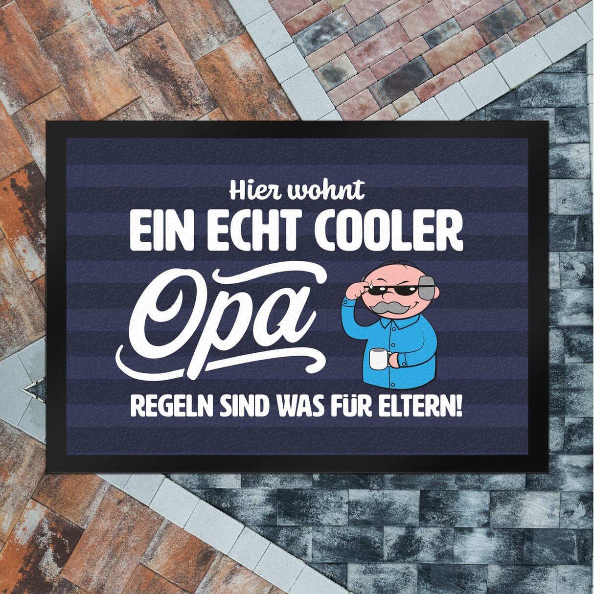 Cooler Opa Fußmatte in 35x50 cm mit Spruch Regeln sind was für Eltern