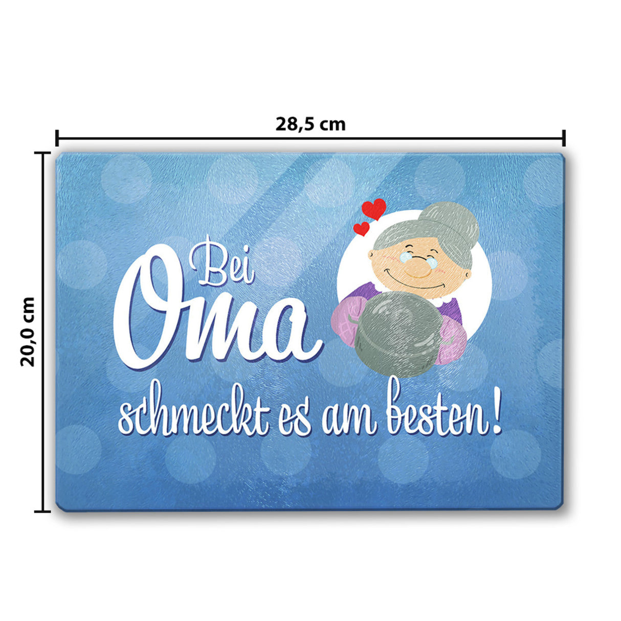 Bei Oma schmeckt es am besten Schneidebrett aus Glas