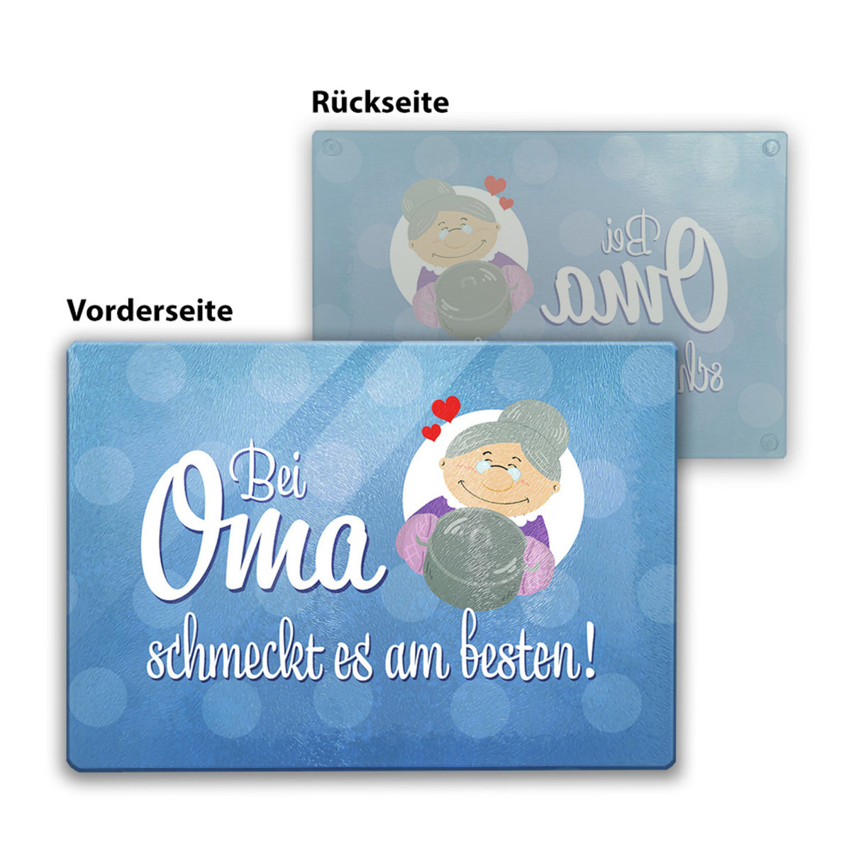 Bei Oma schmeckt es am besten Schneidebrett aus Glas
