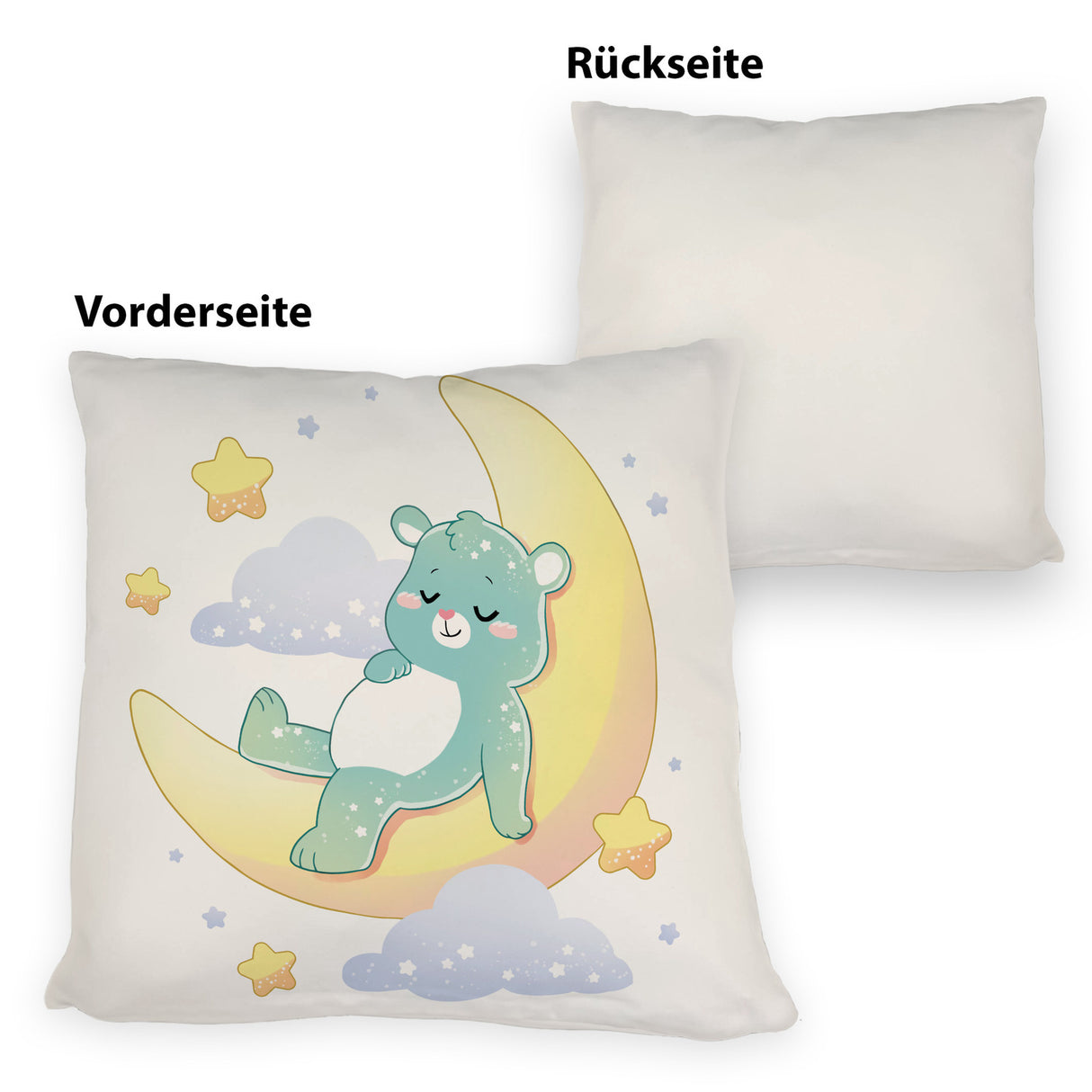 Schlafender Bär im Mond Kissen
