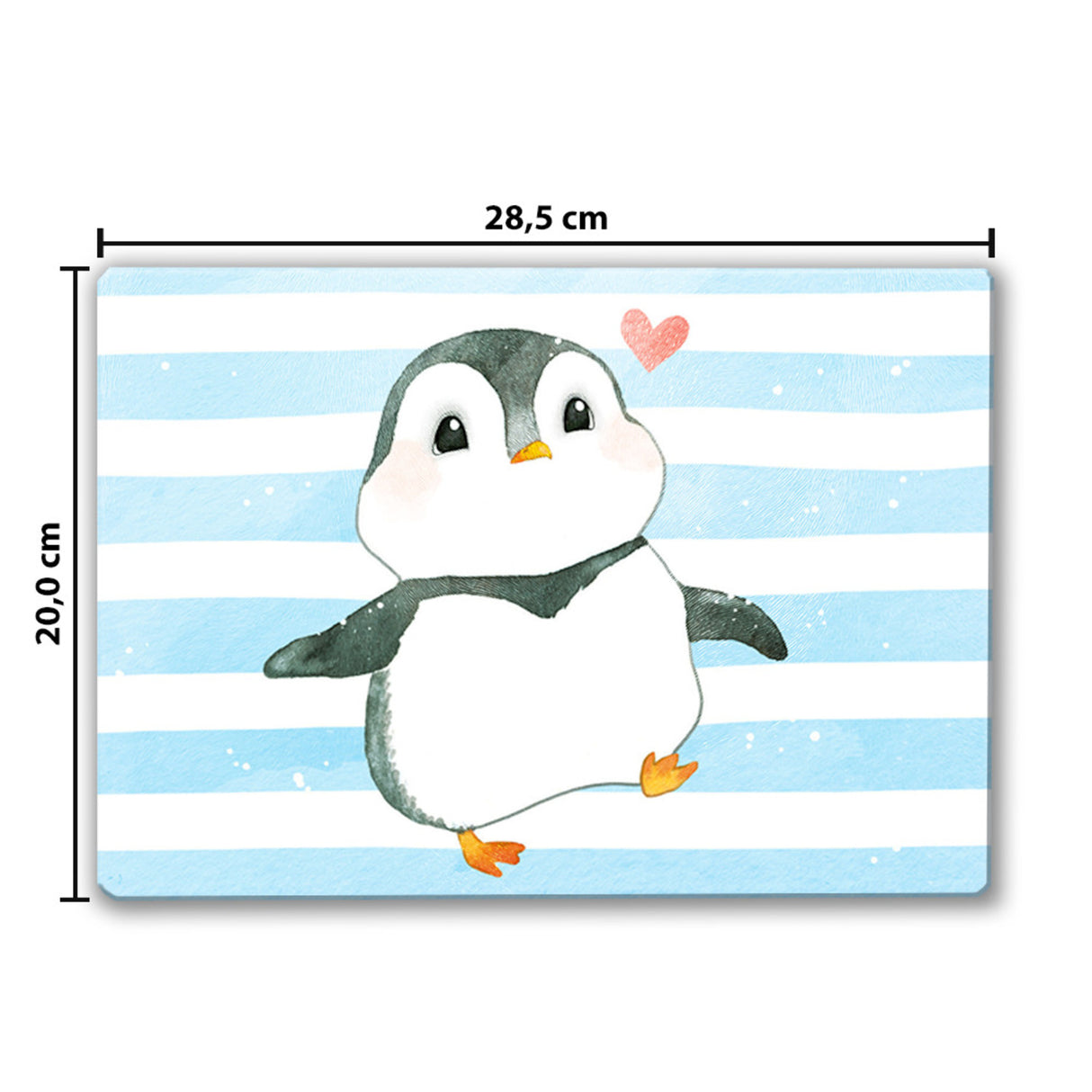 Pinguin im Aquarell-Still Schneidebrett aus Glas