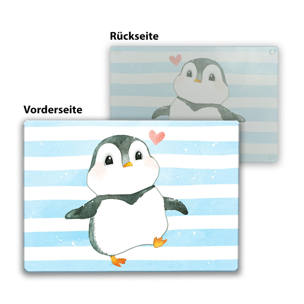Pinguin im Aquarell-Still Schneidebrett aus Glas