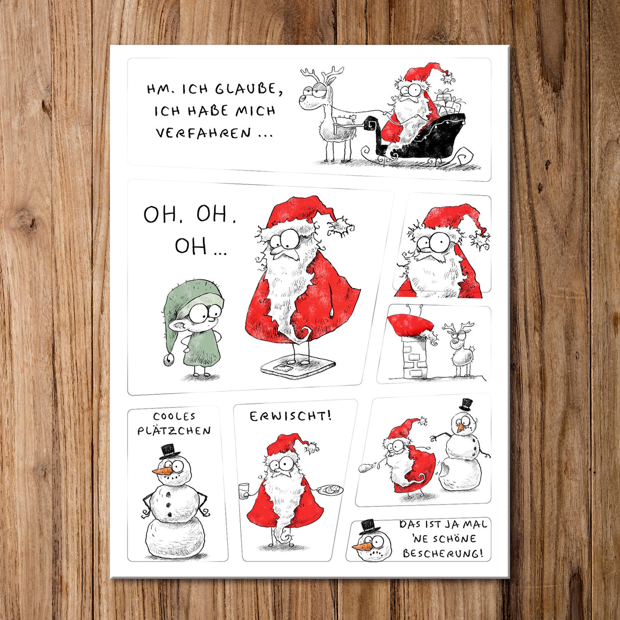 Weihnachtsmann Kühlschrankmagnete im Cartoon-Stil
