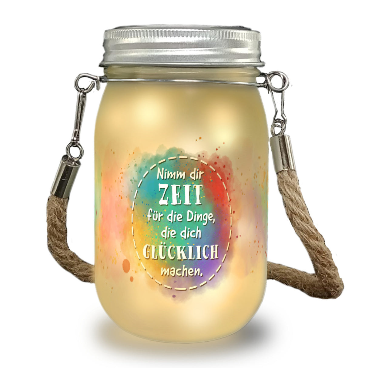 Nimm dir Zeit für Dinge die glücklich machen Solarlicht mit Spruch