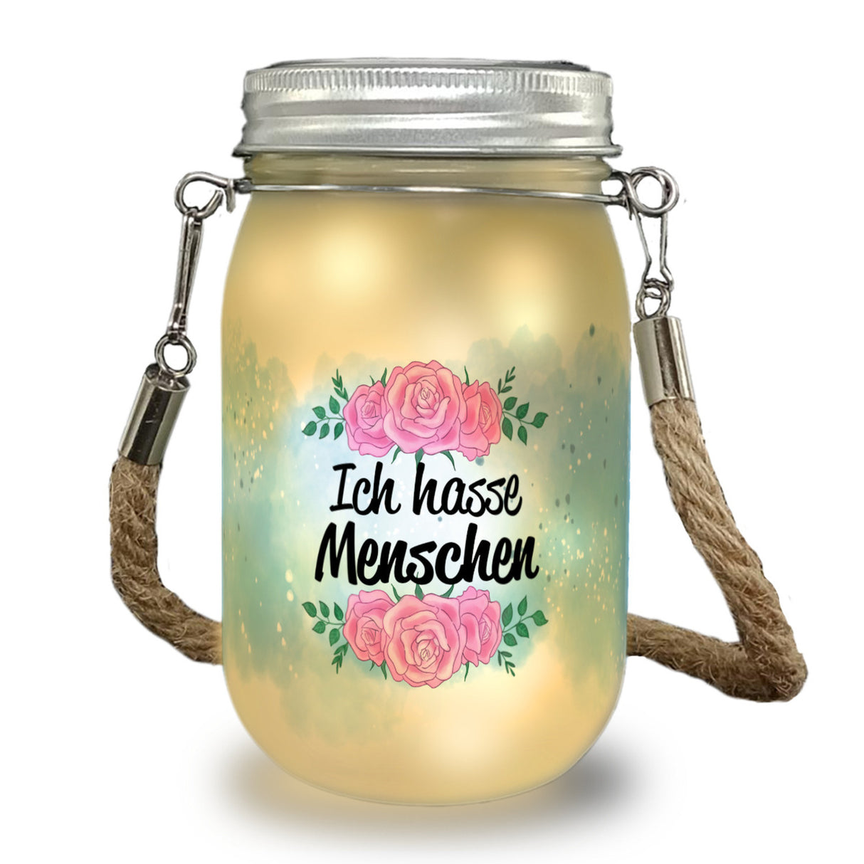 Ich hasse Menschen Solarlicht mit Blumen
