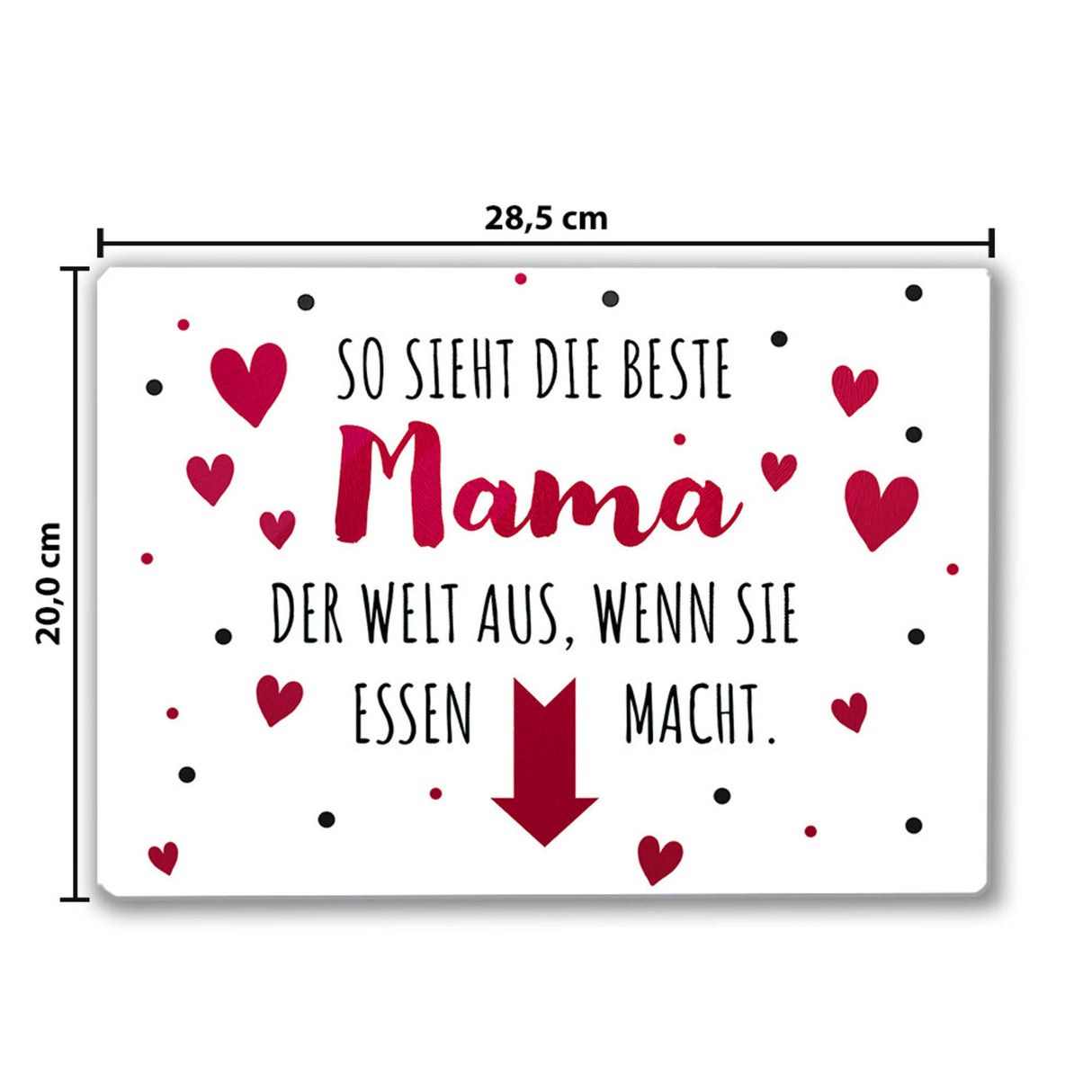 Beste Mama der Welt Schneidebrett aus Glas So sieht sie aus wenn sie Essen macht
