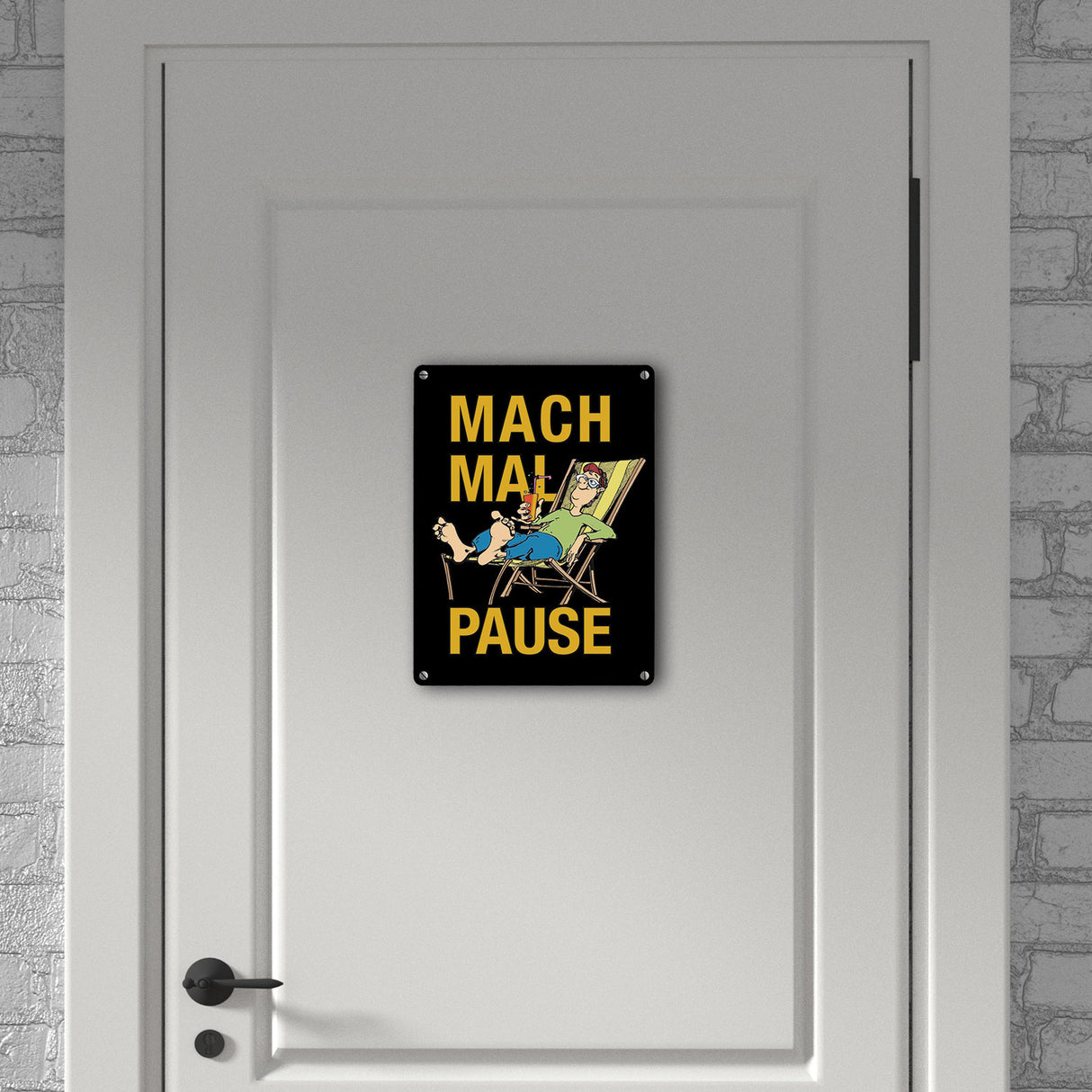 Mach mal Pause Metallschild in 15x20 cm mit Spruch
