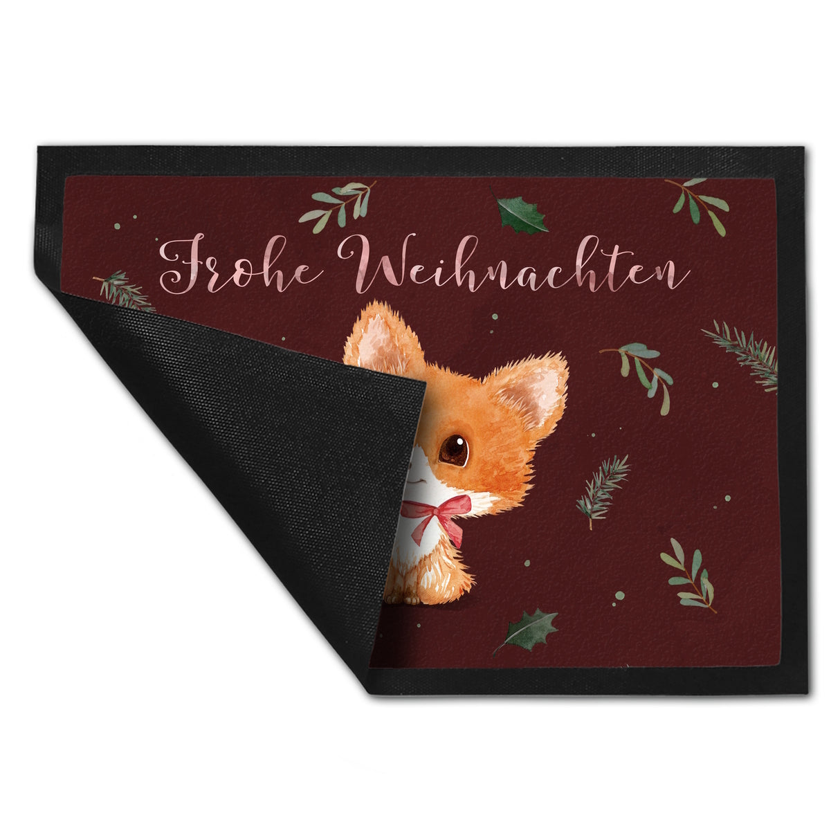 Baby Fuchs Fußmatte in 35x50 cm mit Spruch Frohe Weihnachten