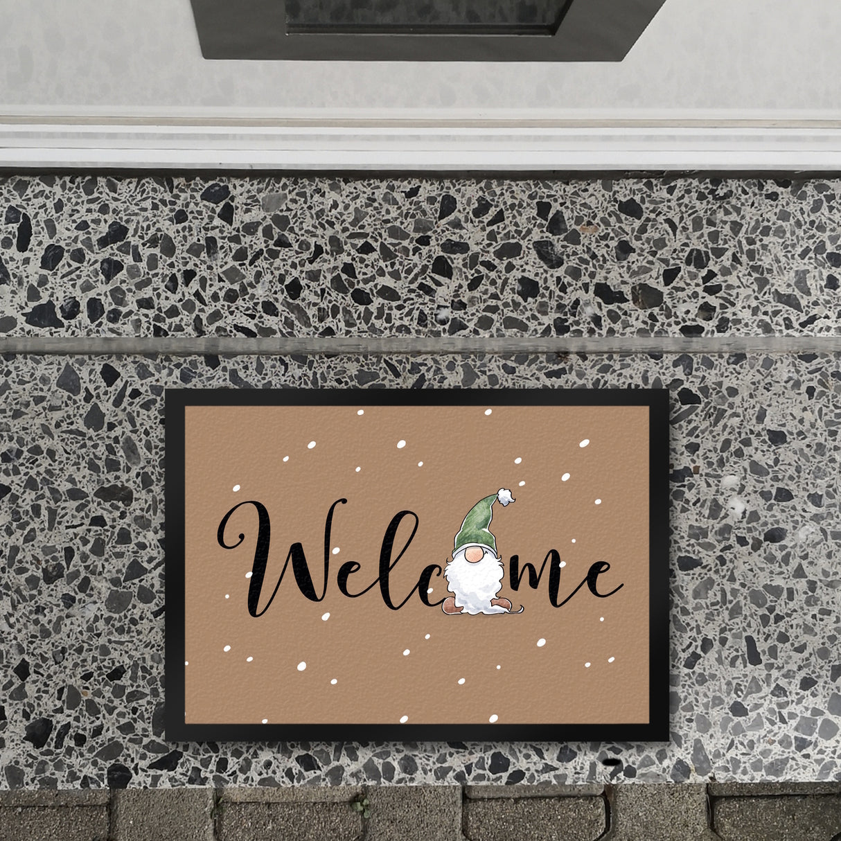 Welcome Fußmatte in 35x50 cm mit bärtigem Wichtel