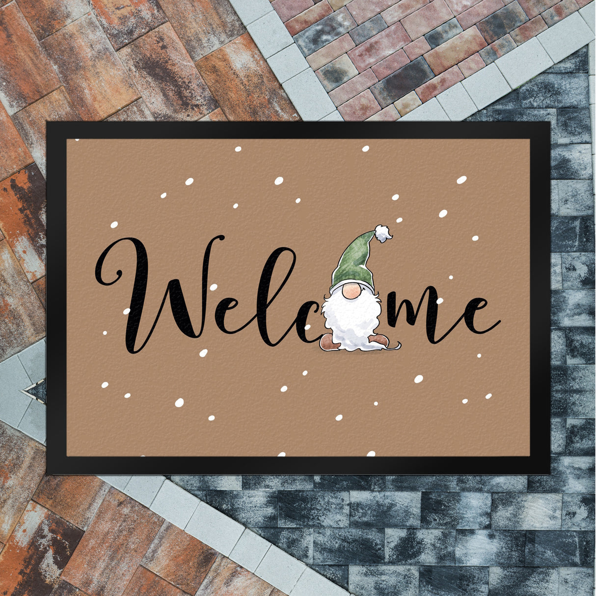 Welcome Fußmatte in 35x50 cm mit bärtigem Wichtel