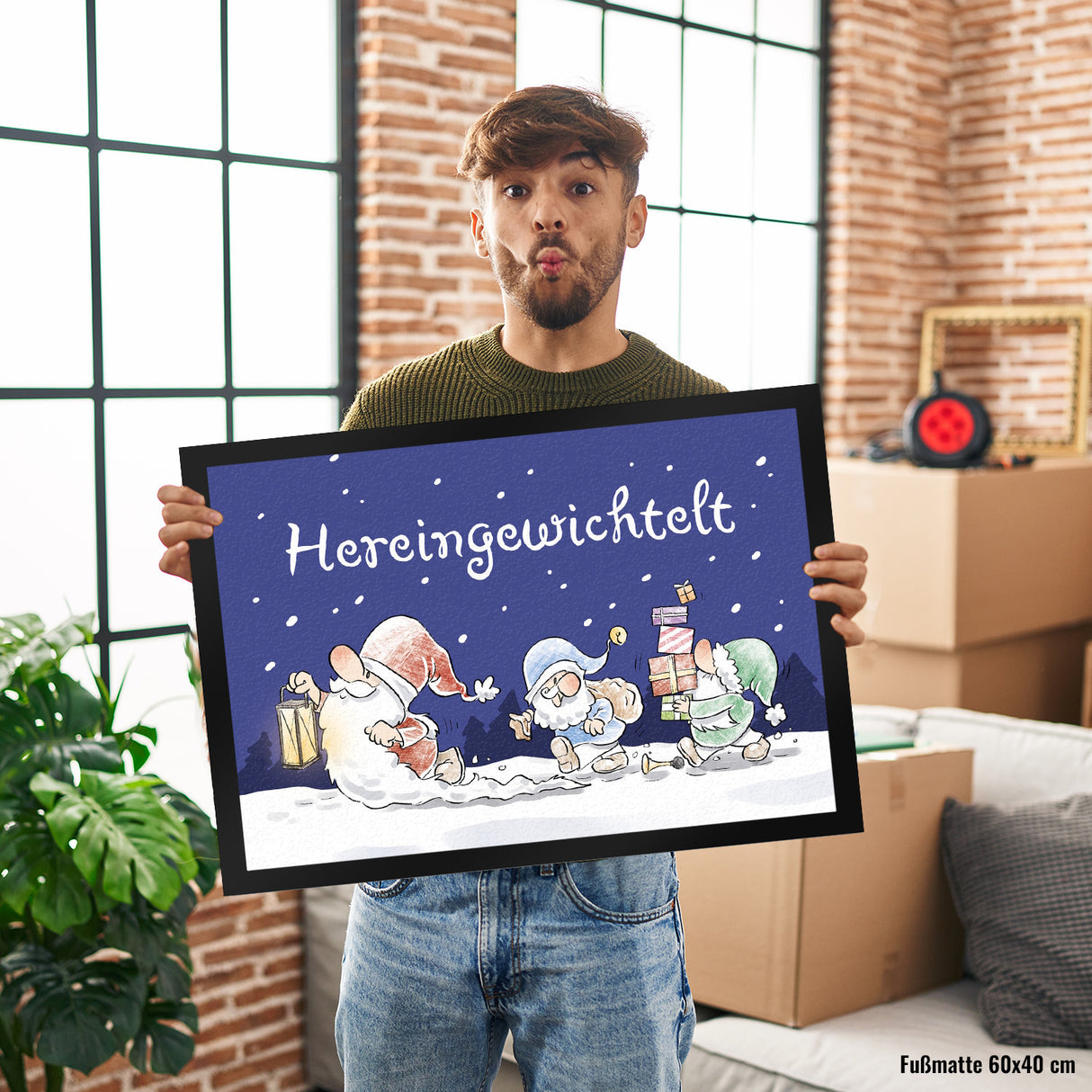 Hereingewichtelt Fußmatte in 35x50 cm mit Spruch