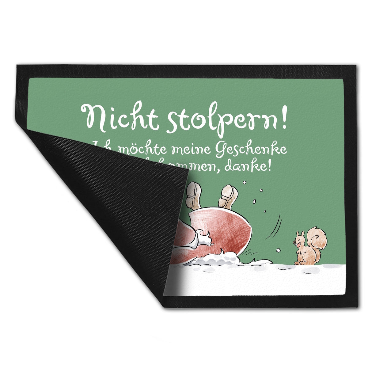 Nicht stolpern Fußmatte in 35x50 cm mit Weihnachtswichtel
