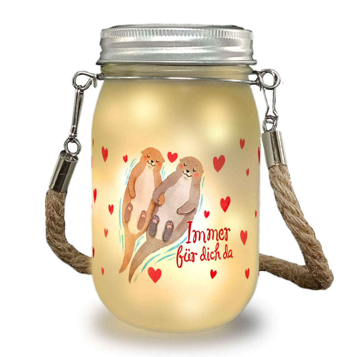 Otter Solarlicht mit Spruch Immer für ich da