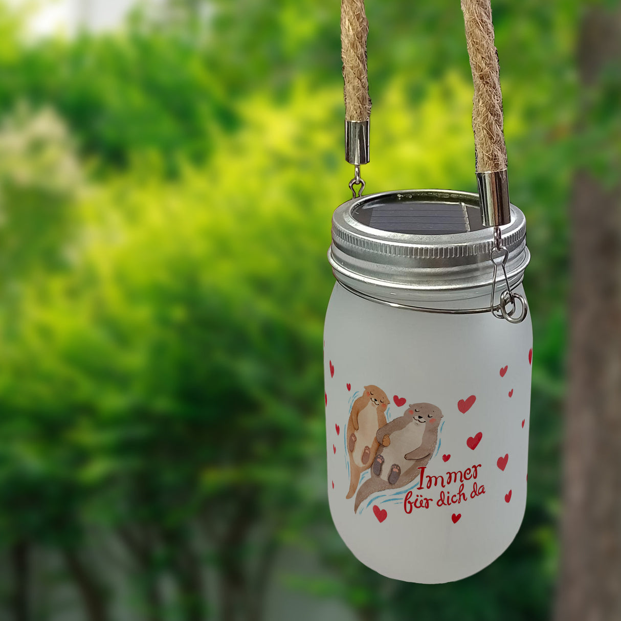 Otter Solarlicht mit Spruch Immer für ich da