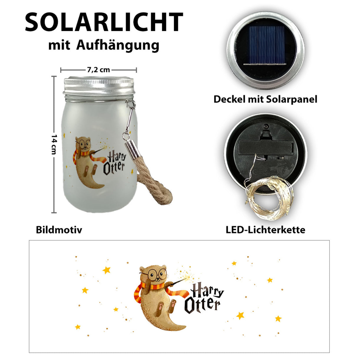 Harry Otter Solarlicht mit Spruch