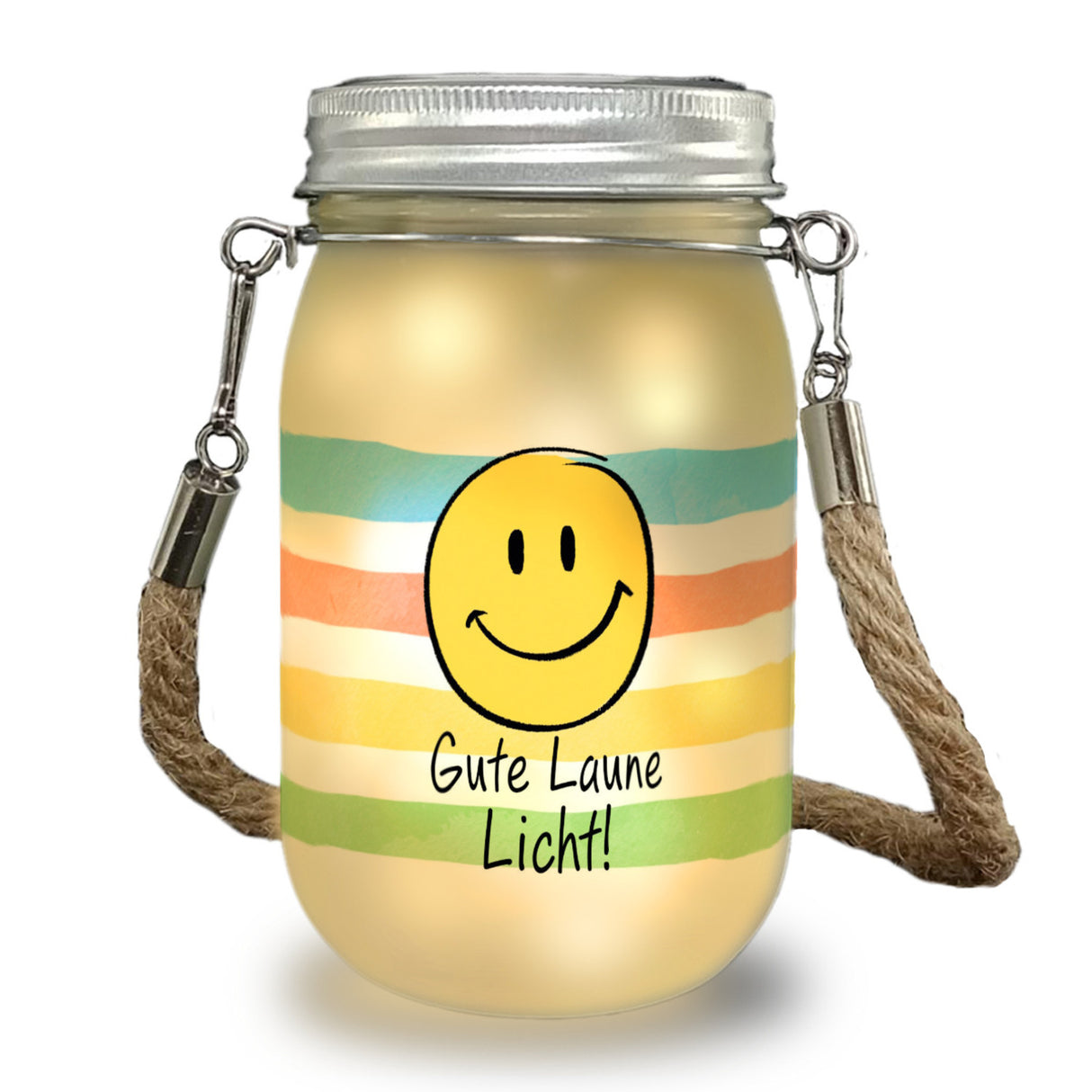 Emoticon Solarlicht mit Spruch Gute Laune Licht