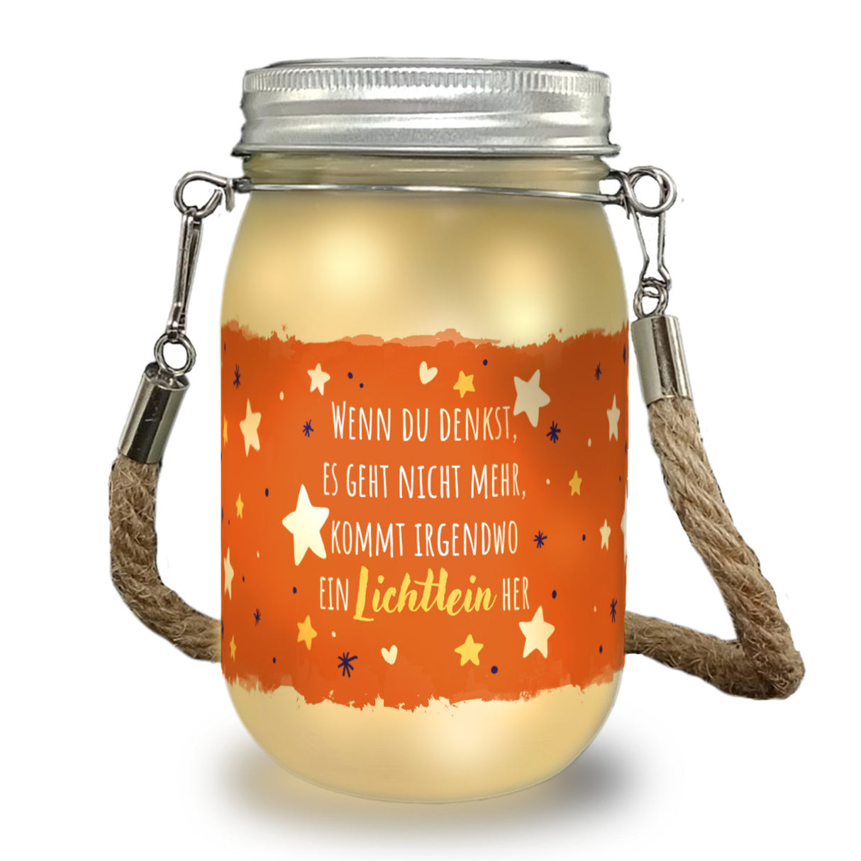 Sterne Solarlicht mit Spruch Von irgendwo ein Lichtlein her