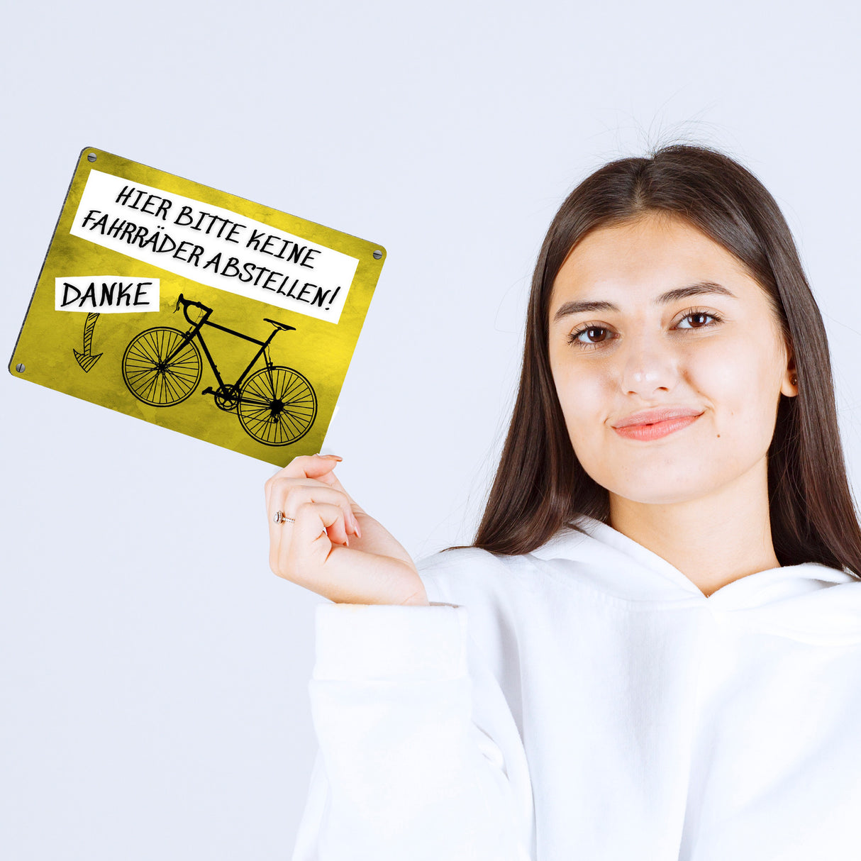 Hinweisschild Metallschild in 15x20 cm mit Spruch Hier keine Fahrräder abstellen