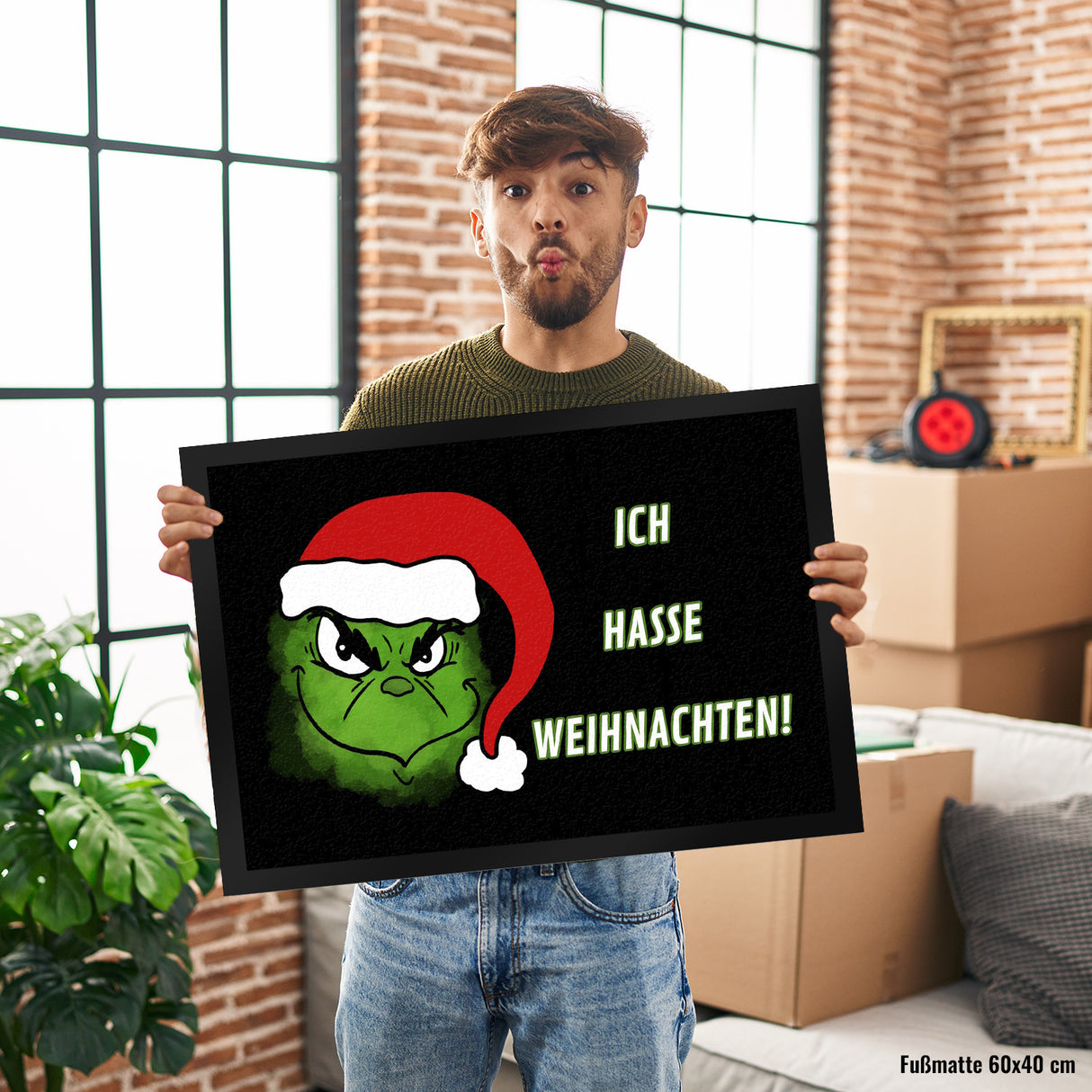 Ich hasse Weihnachten Fußmatte in 35x50 cm mit Spruch