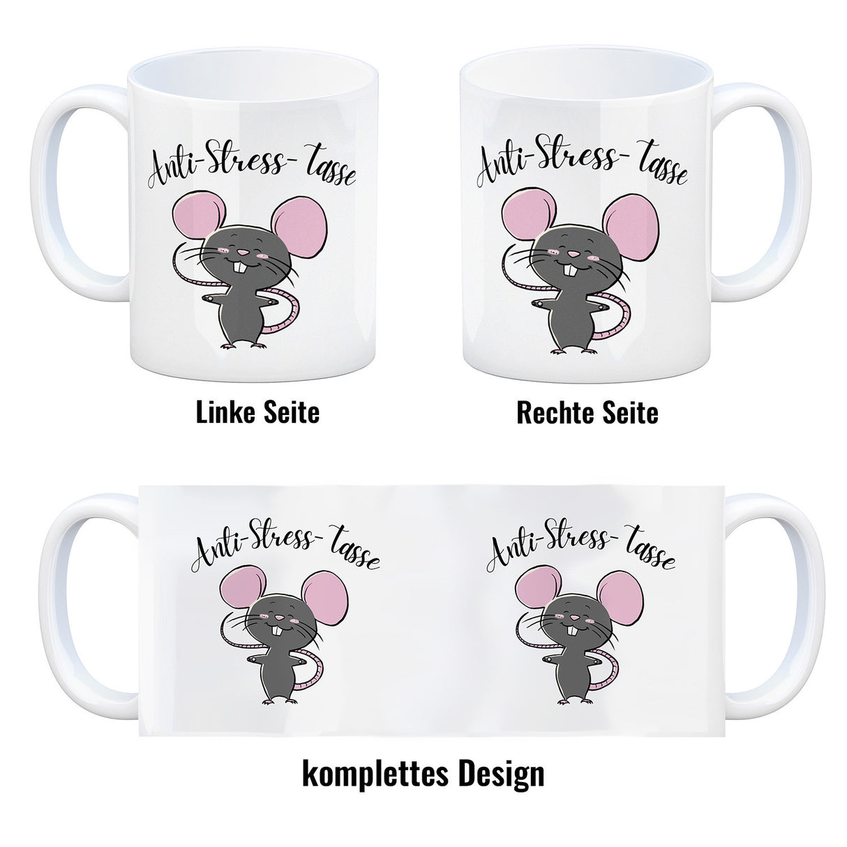 Anti-Stress Maus Kaffeebecher mit Spruch