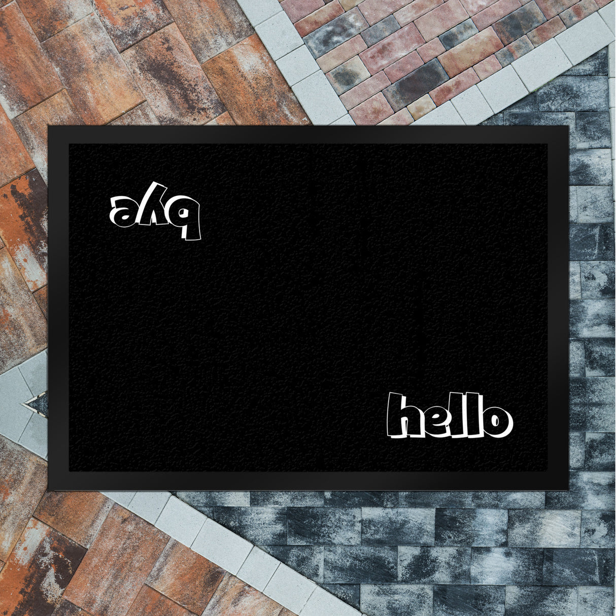 Hello Fußmatte in 35x50 cm mit Spruch hello bye