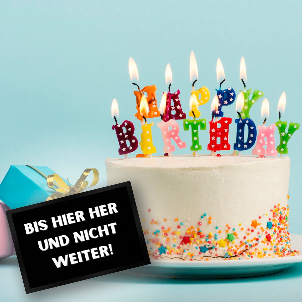 Bis hier her und nicht weiter Fußmatte in 35x50 cm