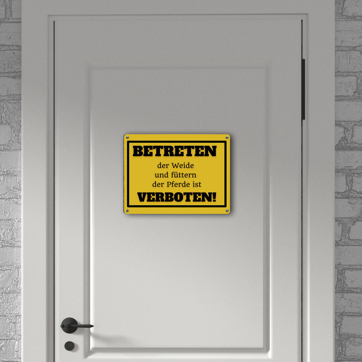 Betreten verboten Metallschild in 15x20 cm mit Spruch Pferde füttern verboten