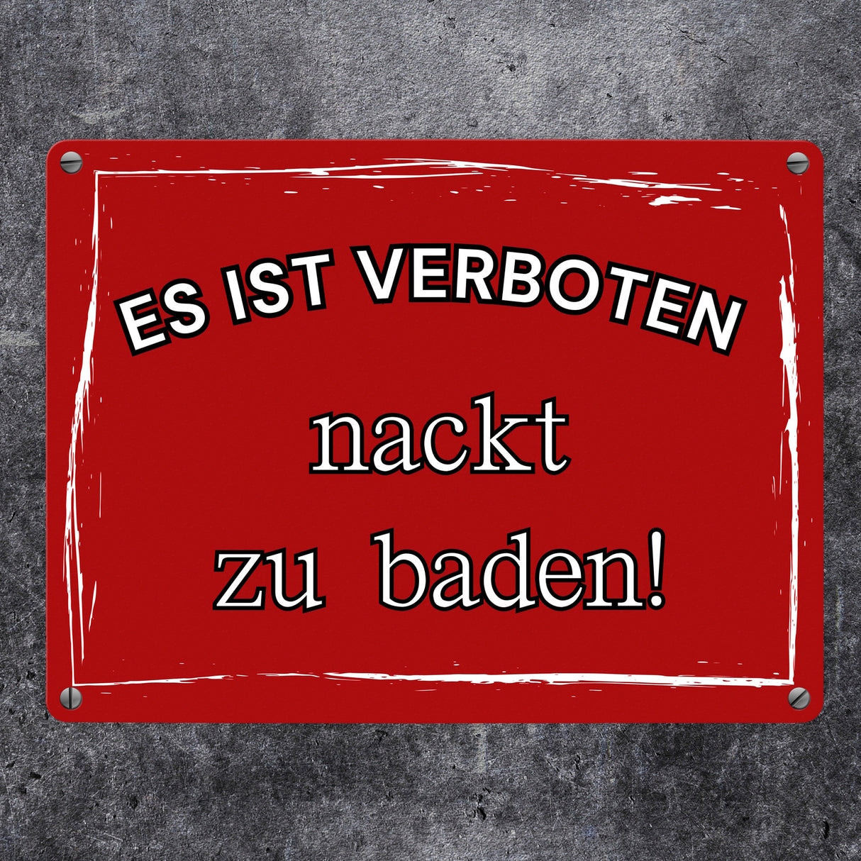 Es ist verboten nackt zu baden Metallschild in 15x20 cm