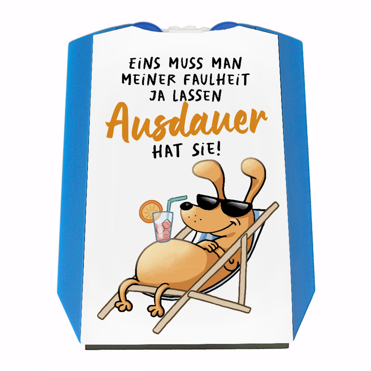 Fauler Hund Parkscheibe mit Spruch Meine Faulheit hat Ausdauer