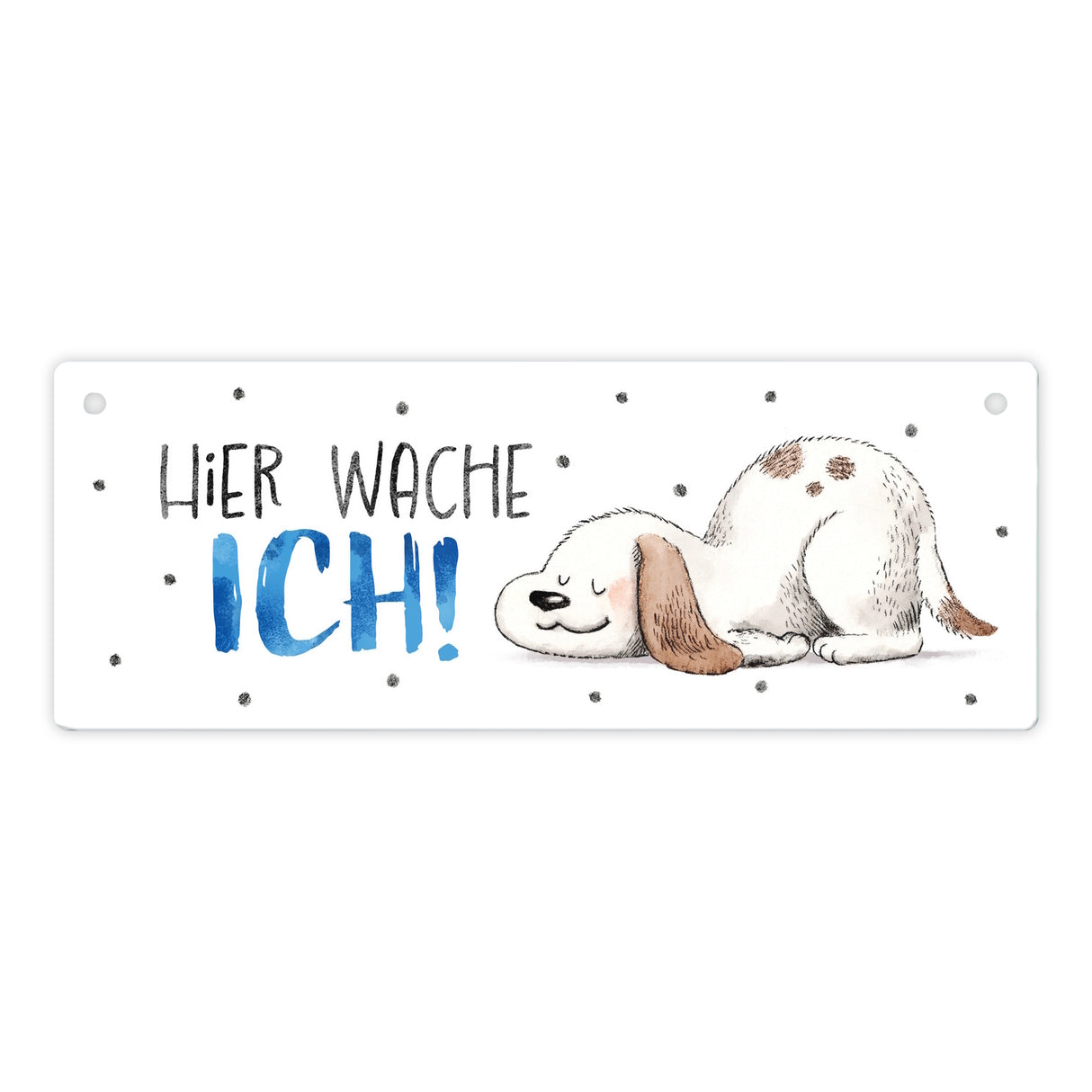 Hier wache ich Hund Metallschild