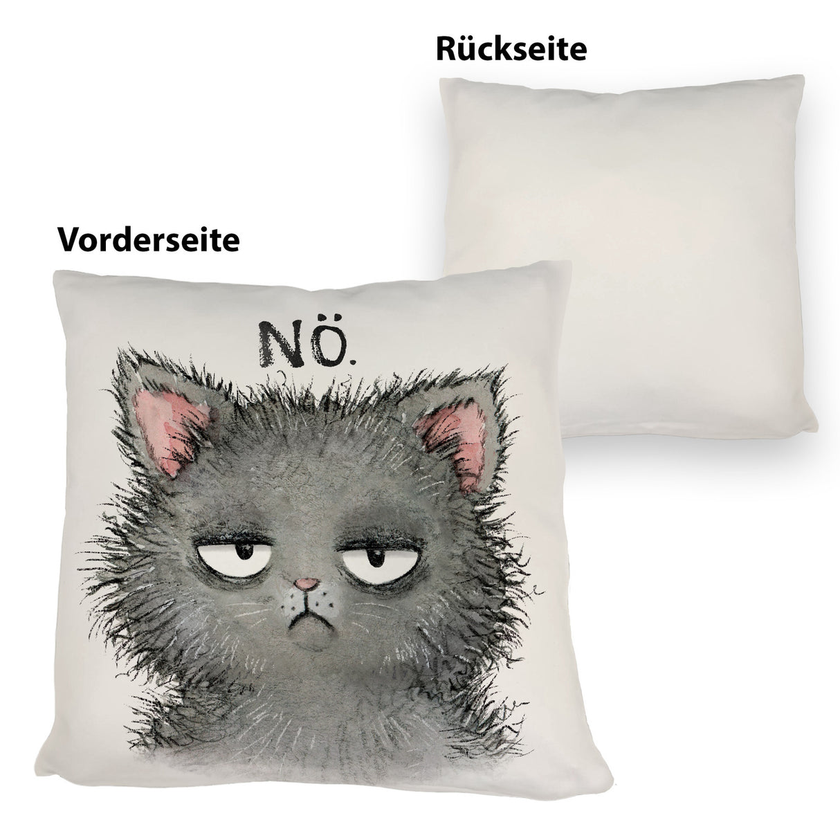Genervte Katze Kissen mit Spruch Nö