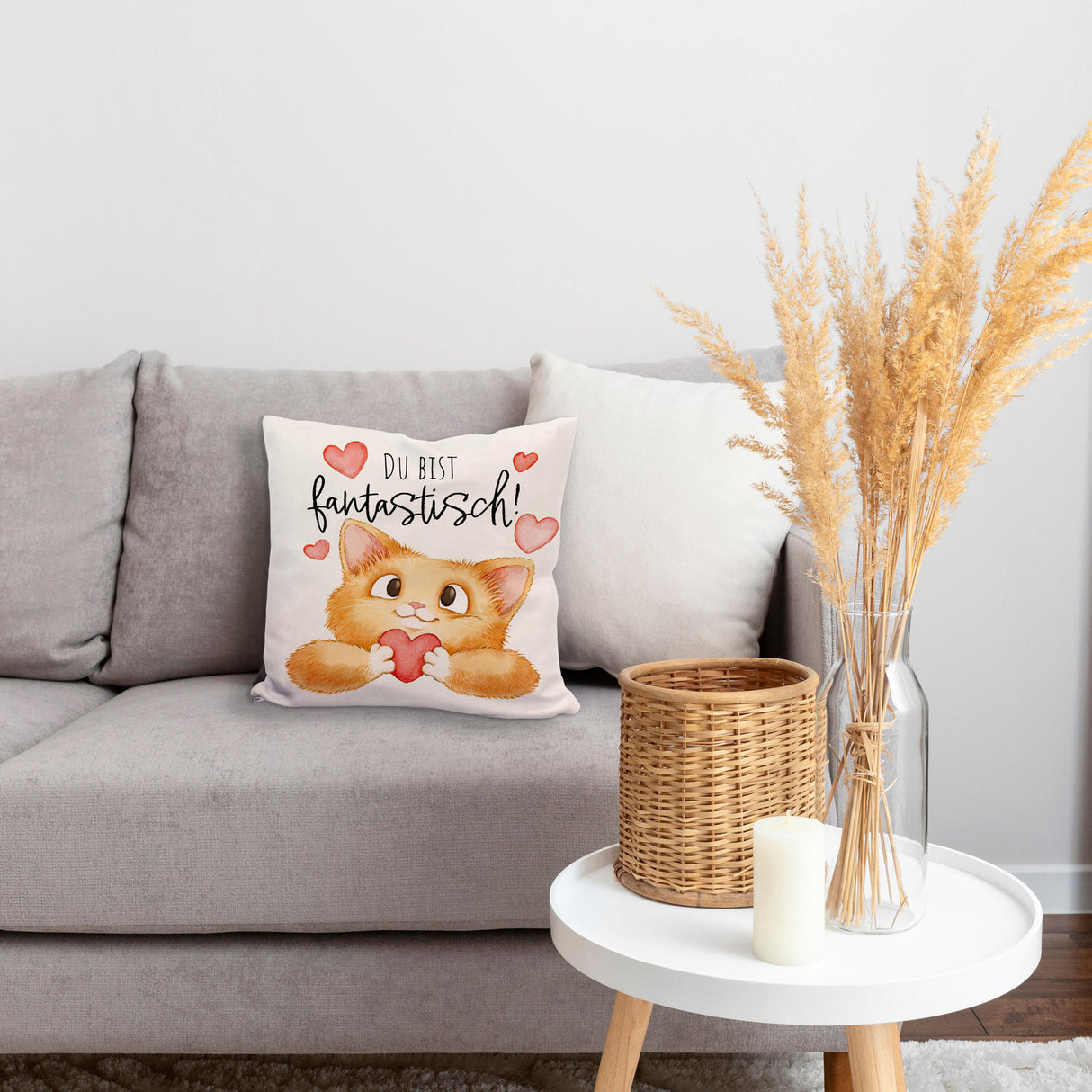 Katze Kissen mit Spruch Du bist fantastisch