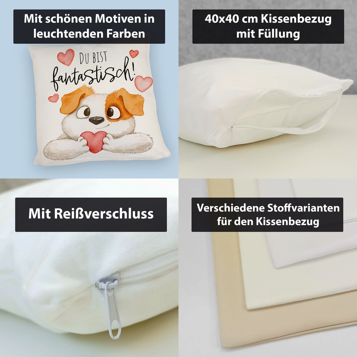 Hund Kissen mit Spruch Du bist fantastisch