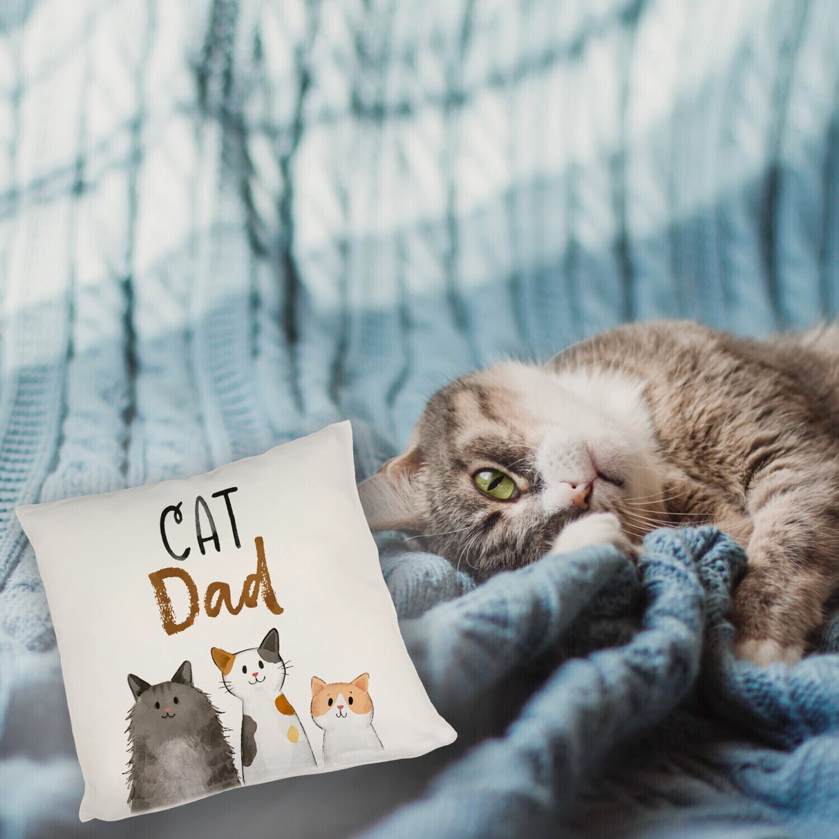 Cat Dad Kissen mit Spruch