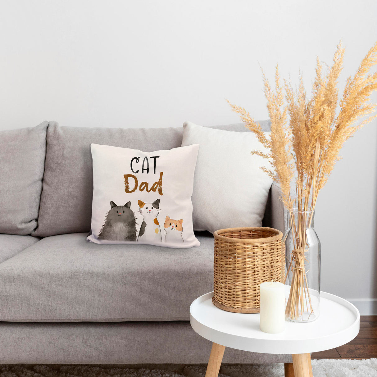 Cat Dad Kissen mit Spruch