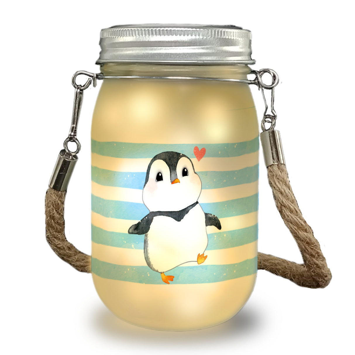 Pinguin Solarlicht im Aquarell-Stil