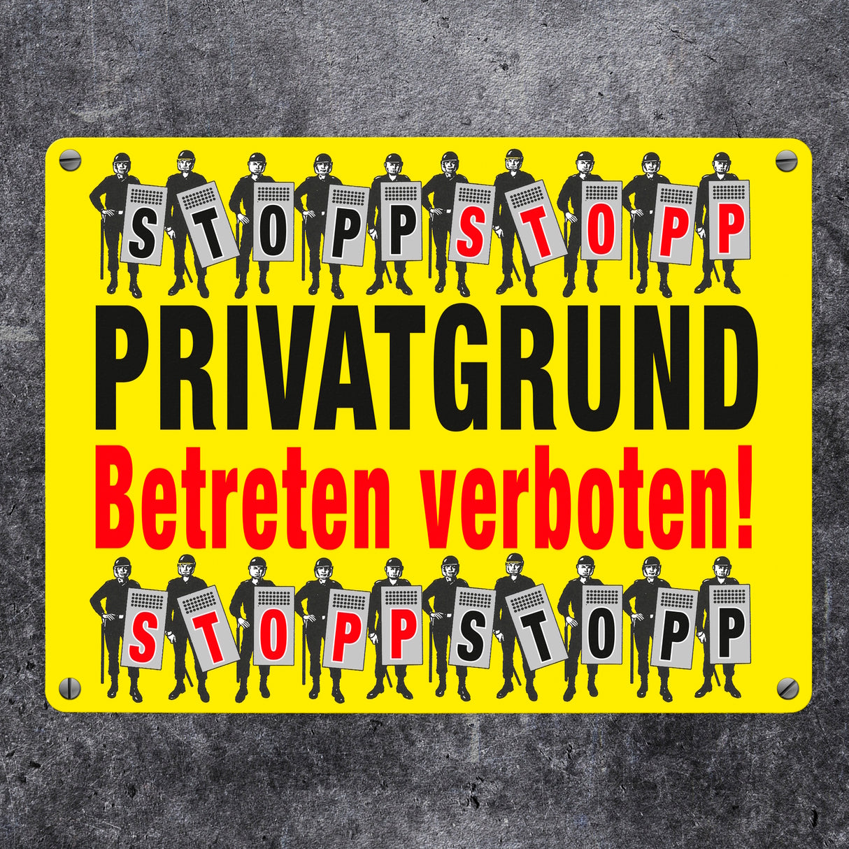 Privatgrund Metallschild in 15x20 cm mit Spruch Betreten verboten