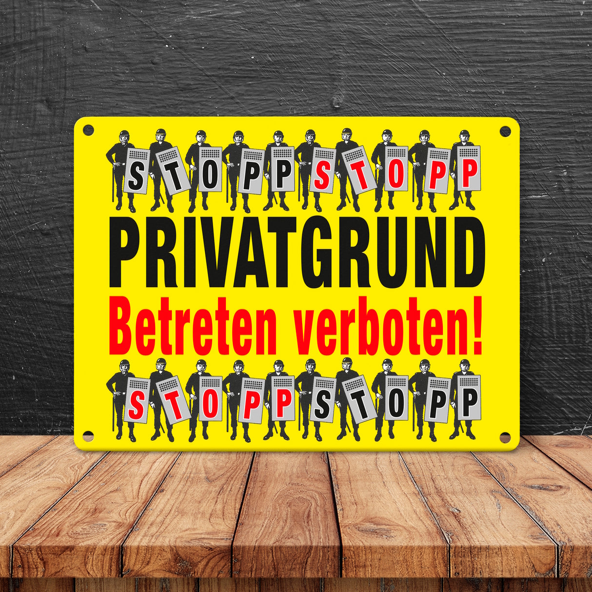 Privatgrund Metallschild in 15x20 cm mit Spruch Betreten verboten