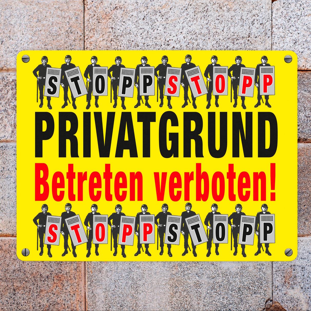 Privatgrund Metallschild in 15x20 cm mit Spruch Betreten verboten