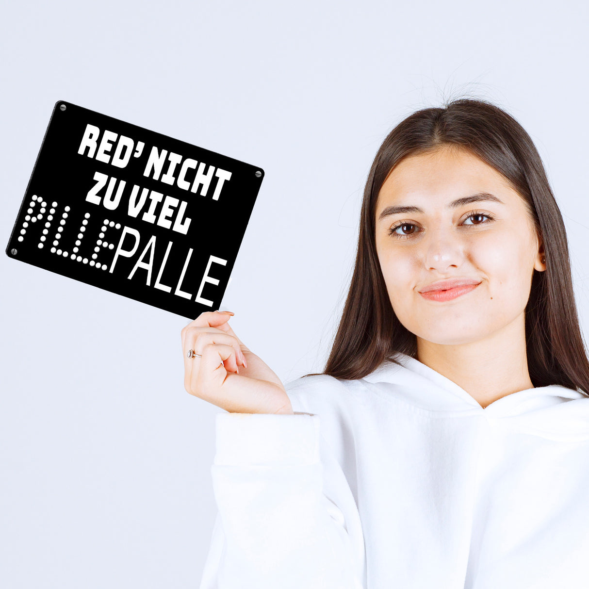 Pillepalle Metallschild in 15x20 cm mit Spruch Red nicht zu viel