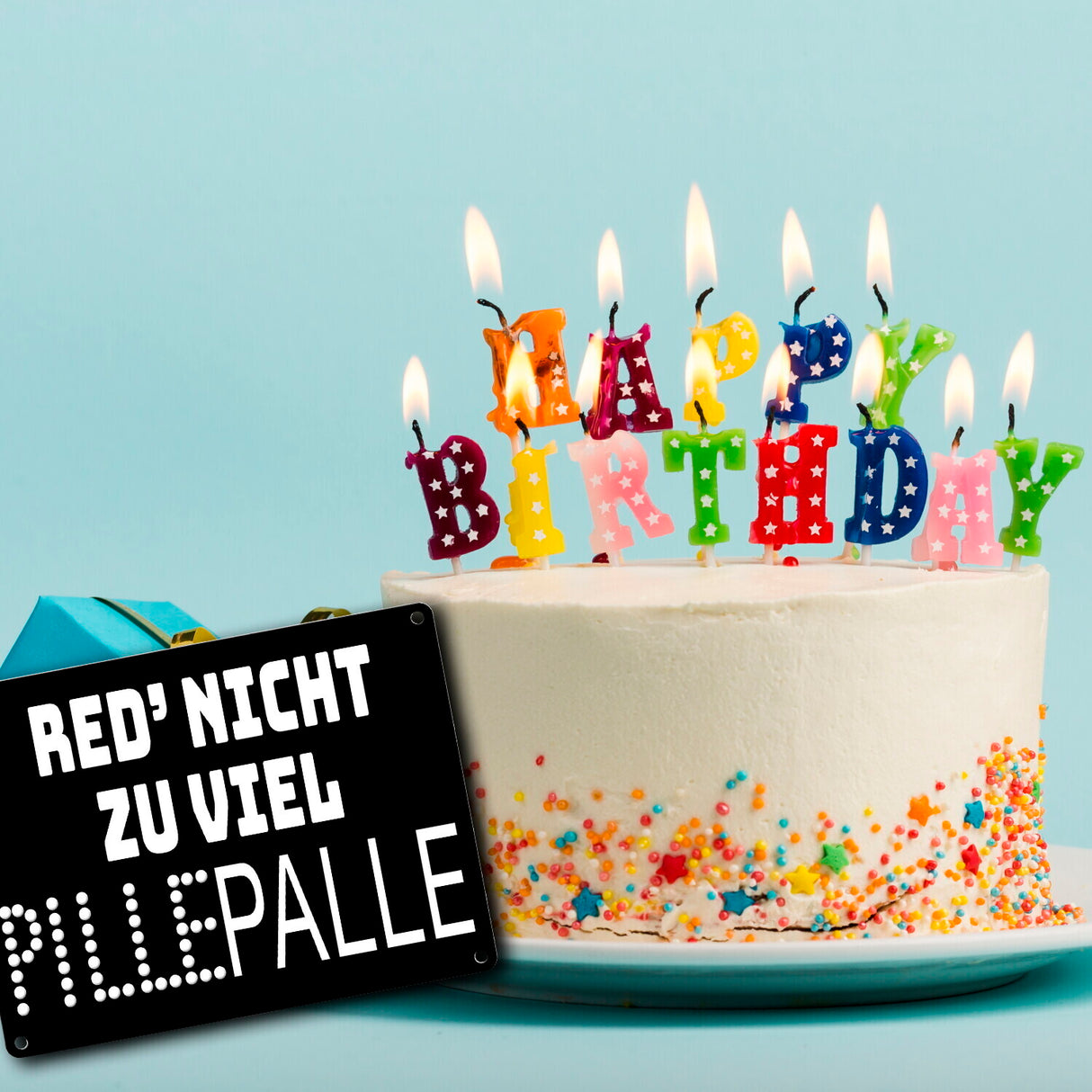 Pillepalle Metallschild in 15x20 cm mit Spruch Red nicht zu viel
