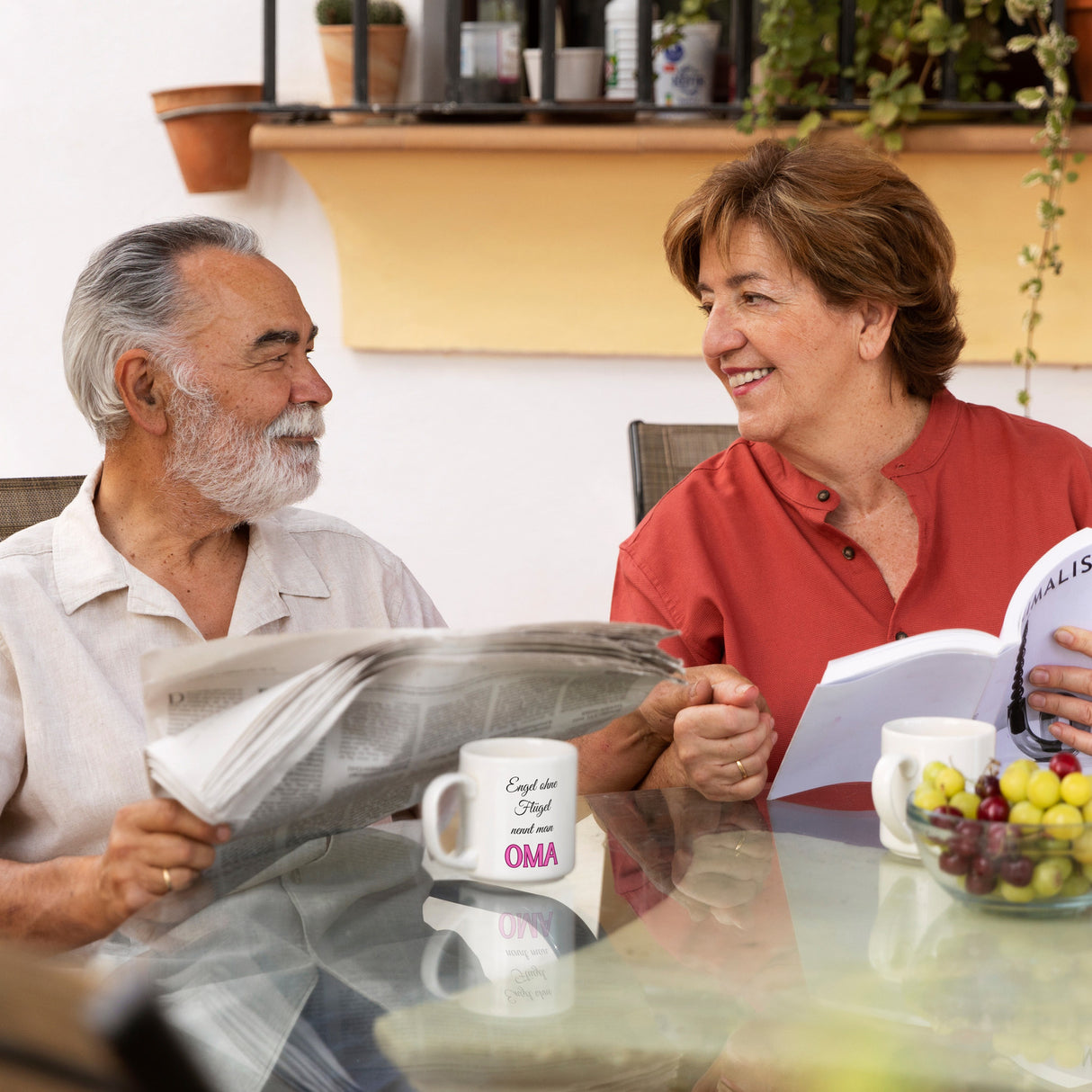 Oma Kaffeebecher mit Spruch Engel ohne Flügel nennt man Oma
