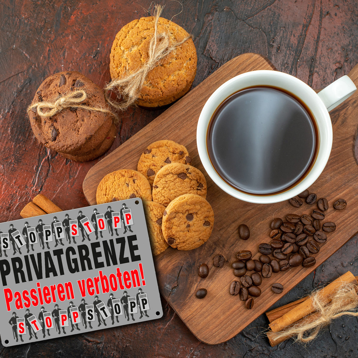 Privatgrenze Metallschild in 15x20 cm mit Spruch Passieren verboten