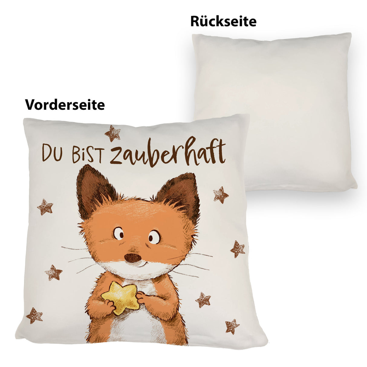 Fuchs Kissen mit Spruch Du bist zauberhaft