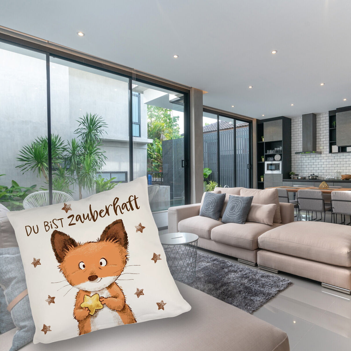 Fuchs Kissen mit Spruch Du bist zauberhaft